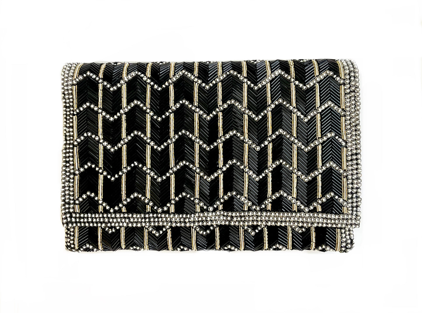 THE BEADED CHEVRON CLUTCH