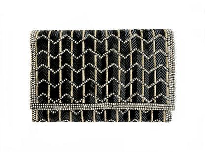 THE BEADED CHEVRON CLUTCH