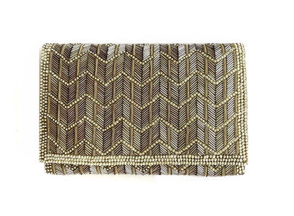 THE BEADED CHEVRON CLUTCH