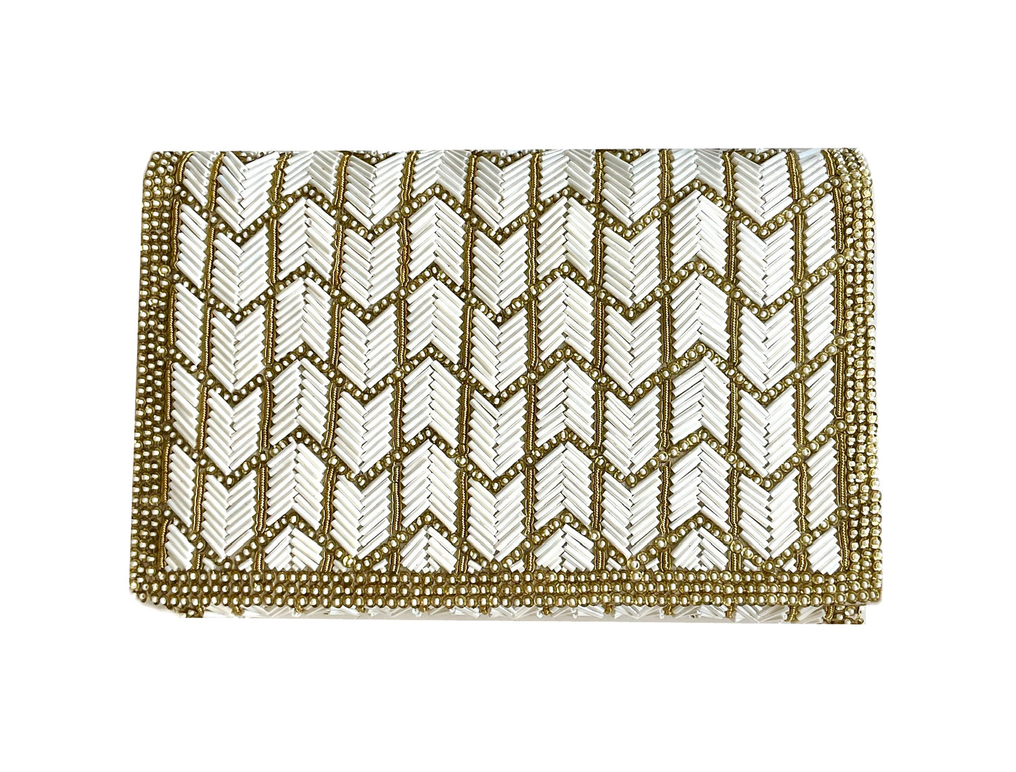 THE BEADED CHEVRON CLUTCH
