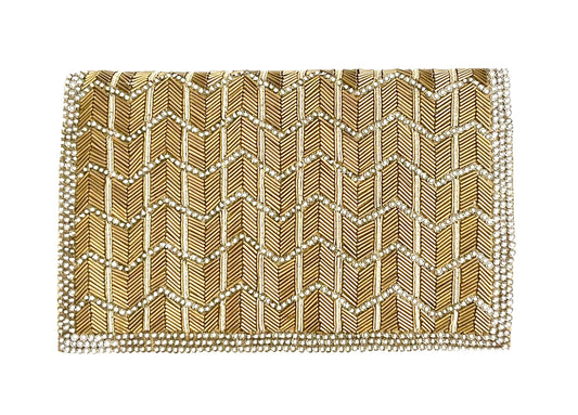 THE BEADED CHEVRON CLUTCH