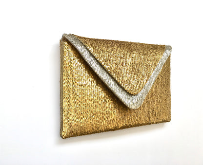 THE SEQUIN DOUBLE FLAP CLUTCH