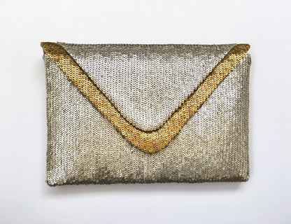 THE SEQUIN DOUBLE FLAP CLUTCH
