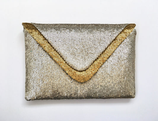THE SEQUIN DOUBLE FLAP CLUTCH